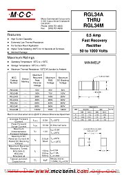 RGL34M datasheet pdf Micro Commercial Components
