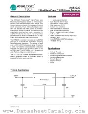 AAT3220IQY-285-T1 datasheet pdf ANALOGIC TECH