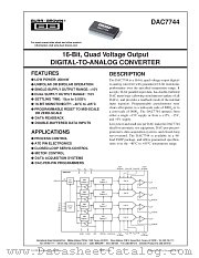 DAC7744EC datasheet pdf Burr Brown