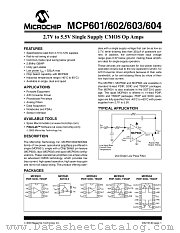 MCP601-ISN datasheet pdf Microchip