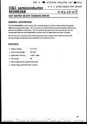 MSM6368 datasheet pdf OKI electronic components