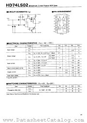 74LS02 datasheet pdf Hitachi Semiconductor