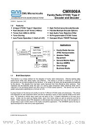 CMX808A datasheet pdf CML