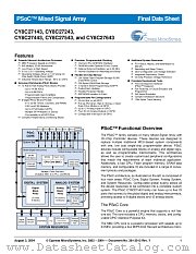 CY8C27643-24PVXI datasheet pdf Cypress