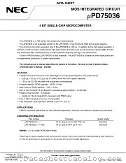 UPD75036GC datasheet pdf NEC