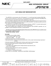 UPD75218 datasheet pdf NEC