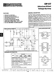 OP-07 datasheet pdf General Electric Solid State