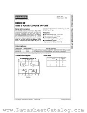 CD4070 datasheet pdf Fairchild Semiconductor