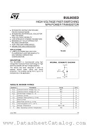 BUL903 datasheet pdf ST Microelectronics