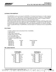 EM92600AP datasheet pdf ELAN Microelectronics