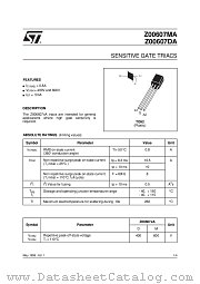 Z00607DA datasheet pdf ST Microelectronics