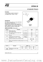 BTB24-400B datasheet pdf ST Microelectronics
