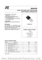 BUH615D datasheet pdf ST Microelectronics