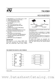 74LVQ04T datasheet pdf ST Microelectronics