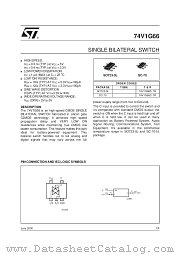 74V1G66S-TR datasheet pdf ST Microelectronics