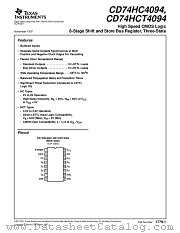 74HC4094 datasheet pdf Texas Instruments