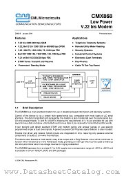 CMX868 datasheet pdf CML