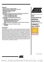AT86RF211DAI-R datasheet pdf Atmel