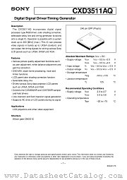 CXD3511 datasheet pdf SONY
