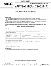 UPD78001B datasheet pdf NEC