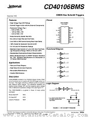 CD40106 datasheet pdf Intersil