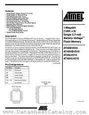 AT49HLV010-90JC datasheet pdf Atmel