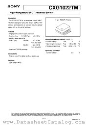 CXG1022 datasheet pdf SONY