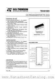 TDA9102C datasheet pdf ST Microelectronics