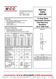 RGP15B datasheet pdf Micro Commercial Components