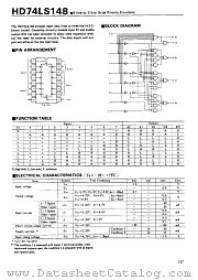 74LS148 datasheet pdf Hitachi Semiconductor