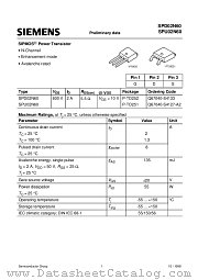 SPD02N60 datasheet pdf Siemens