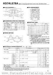 HD74LS78 datasheet pdf Hitachi Semiconductor