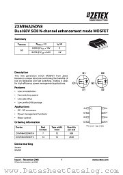 ZXMN6A25DN8 datasheet pdf Diodes