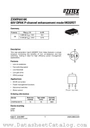 ZXMP6A16KTC datasheet pdf Diodes