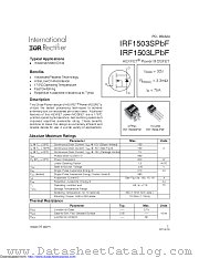 IRF1503STRLPBF datasheet pdf International Rectifier