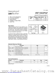 IRF1902TRPBF datasheet pdf International Rectifier