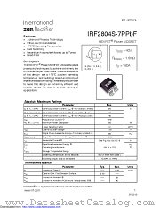 IRF2804STRL7PP datasheet pdf International Rectifier