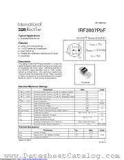 IRF3007PBF datasheet pdf International Rectifier