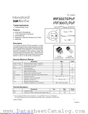 IRF3007STRLPBF datasheet pdf International Rectifier