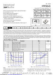 IRF6645TR1 datasheet pdf International Rectifier