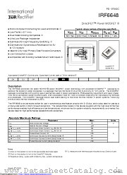 IRF6648TR1 datasheet pdf International Rectifier