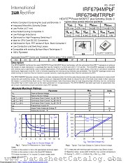IRF6794MTR1PBF datasheet pdf International Rectifier