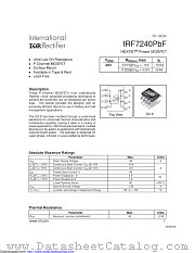 IRF7240TRPBF datasheet pdf International Rectifier