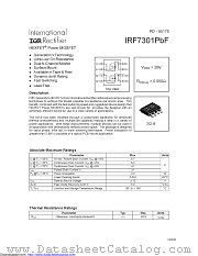 IRF7301TRPBF datasheet pdf International Rectifier