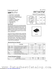 IRF7307TRPBF datasheet pdf International Rectifier