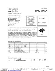 IRF7403TRPBF datasheet pdf International Rectifier