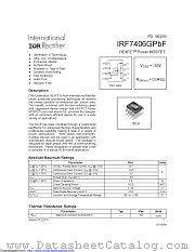 IRF7406GTRPBF datasheet pdf International Rectifier
