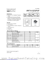 IRF7413ZGTRPBF datasheet pdf International Rectifier