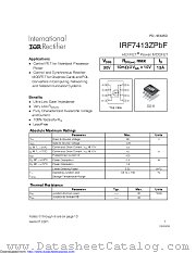 IRF7413ZTRPBF datasheet pdf International Rectifier