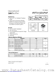IRF7413ZUPBF datasheet pdf International Rectifier